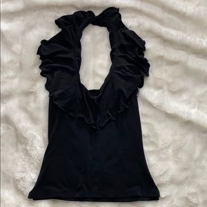 Guess Collection top, around neck open back black